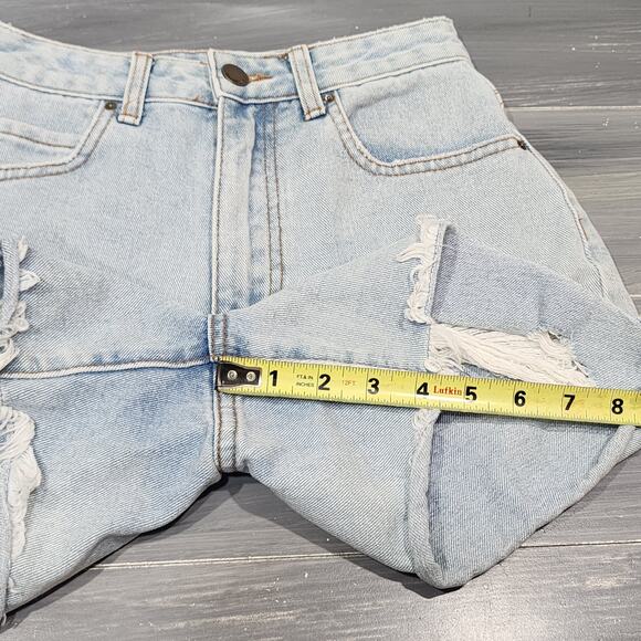 Billabong High Rise Shorts Denim Distressed Size 24 - Picture 11 of 12